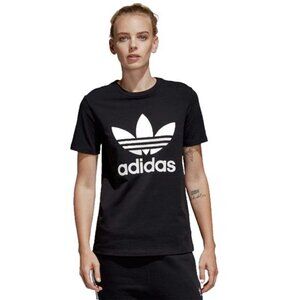 NEW Adidas Originals Black Adicolor Classics Trefoil Tee Women's XS